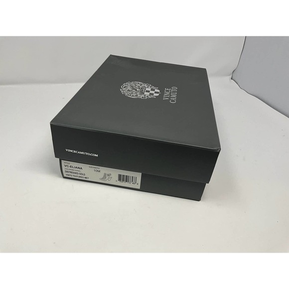 Vince Camuto VC-Eliana Women Gold Leather Peep Toe Ankle Zip Caged Sandal US 10M - Picture 7 of 7